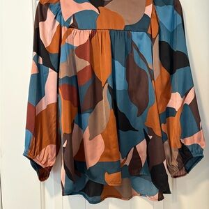 DR2 jewel, toned blouse, geometric design XL